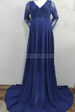 Fabulous A-line Lace Maternity Dress With Sleeves