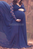 Fabulous A-line Lace Maternity Dress With Sleeves
