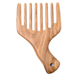 Natural Wooden Massage Wide-tooth Hair Pick Comb