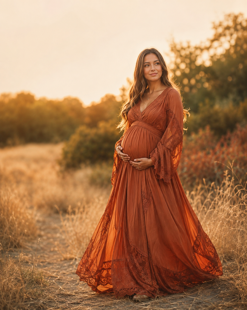 How to Plan a Romantic Boho Maternity Photoshoot in Any Season