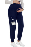 6 Pockets Pregnancy Workwear Jogger Maternity Scrubs Pants