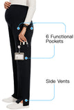 6 Pockets Straight Leg Maternity Scrub Pants