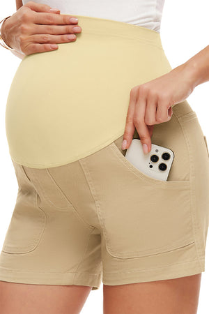 Casual Cargo Maternity Shorts Stretchy Pregnancy Bottoms