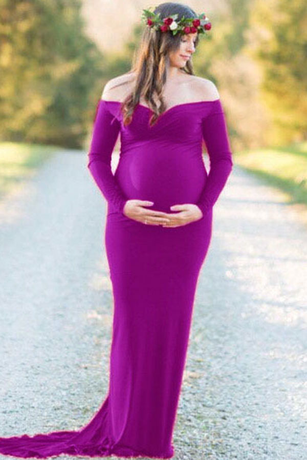 Chic Off-the-shoulder Mermaid Maternity Baby Shower Dress