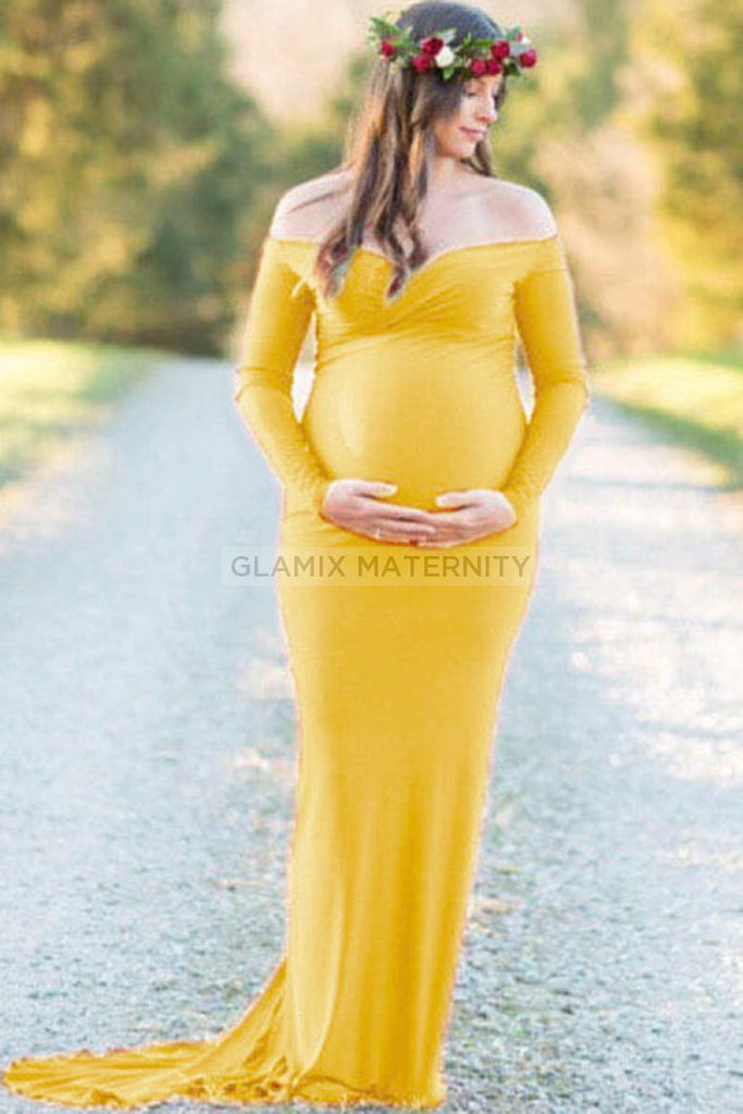 Chic Off-the-shoulder Mermaid Maternity Baby Shower Dress Chic Off-the-shoulder Mermaid Maternity Baby Shower Dress
