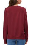 Comfortable Burgundy Warm Letter-print Maternity Sweatshirt Top