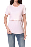 Double Layer Comfortable Nursing Top Short-Sleeved Pajamas