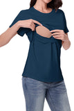 Double Layer Comfortable Nursing Top Short-Sleeved Pajamas