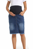 Fashion Blue Maternity Belly Support Denim Skirt