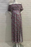 Fashion Floral Boho Off-the-shoulder Maternity Dress Holiday Dress