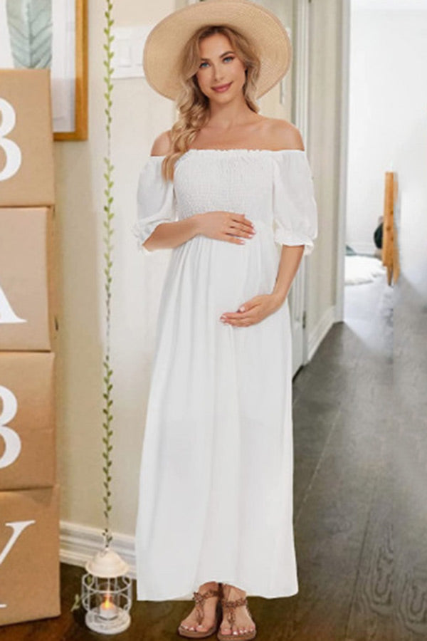 Fashion Floral Boho Off-the-shoulder Maternity Dress Holiday Dress Glamix Maternity Fashion Floral Boho Off-the-shoulder Maternity Dress Holiday Dress Glamix Maternity
