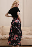 Fashion Floral Short Sleeves Maternity Nursing Midi Dress