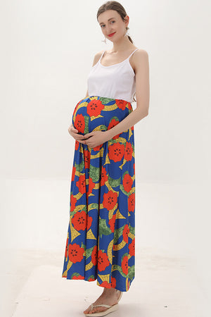 Fashion Floral Sleeveless Maternity Boho Midi Dress