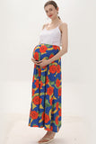 Fashion Floral Sleeveless Maternity Boho Midi Dress