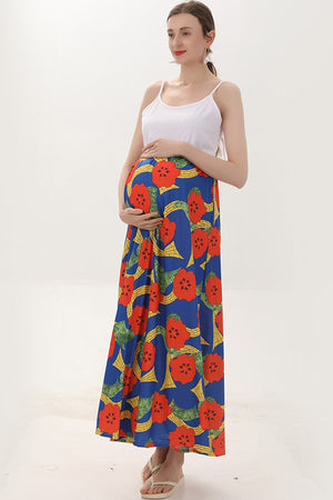 Fashion Floral Sleeveless Maternity Boho Midi Dress