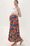 Fashion Floral Sleeveless Maternity Boho Midi Dress
