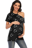 Fashion Heart Plus Size Maternity Top Pregnancy T-shirt