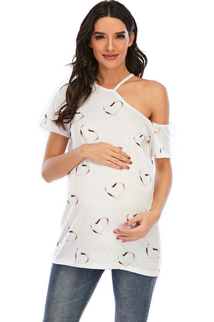 Fashion Heart Plus Size Maternity Top Pregnancy T-shirt