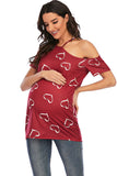 Fashion Heart Plus Size Maternity Top Pregnancy T-shirt