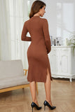 Fashion Knit Long Sleeves Maternity Bodycon Dress