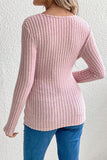 Fashion Long-Sleeve Belted Knit Maternity Top