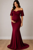 Fashion Off-the-shoulder Mermaid Maternity Photoshoot Dress