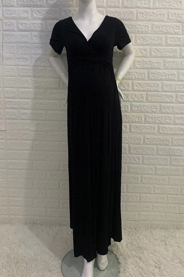 OUGES Women's V-Neck Maternity Nursing Dress - Breastfeeding Baby Shower Dress With Pockets Breastfeeding Clothes For Women OUGES Women's V-Neck Maternity Nursing Dress - Breastfeeding Baby Shower Dress With Pockets Breastfeeding Clothes For Women