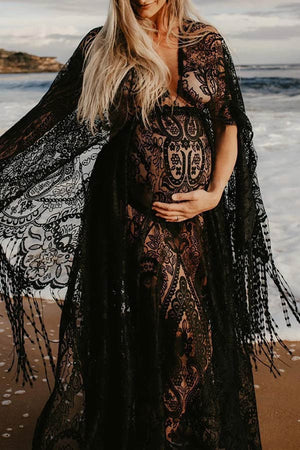 Lace Boho See-through Beach Maternity Photoshoot Dress