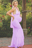 Lace Mermaid Halter Maternity Photoshoot Dress