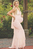 Lace Mermaid Halter Maternity Photoshoot Dress