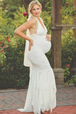 Lace Mermaid Halter Maternity Photoshoot Dress