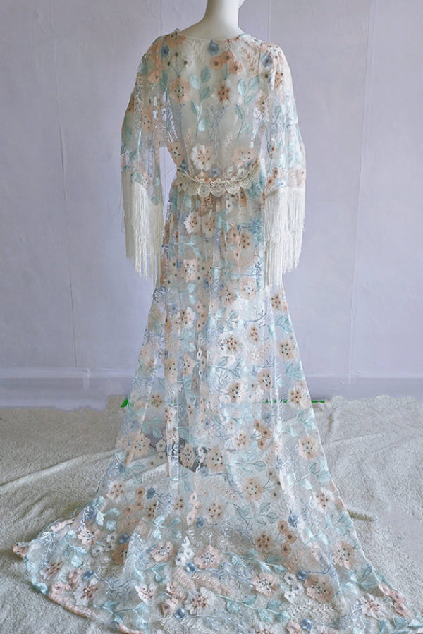Lace Embroidered Boho See-through Maternity Photoshoot Dress Lace Embroidered Boho See-through Maternity Photoshoot Dress