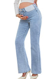 Mid-Rise Stretchy Bell Bootcut Maternity Jeans Pregnancy Pants
