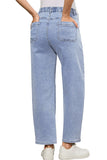 Mid-Rise Wide-Leg Barrel Maternity Jeans Denim Pants