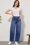 Mid-Rise Wide-Leg Barrel Maternity Jeans Denim Pants
