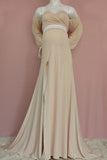 New Champagne Two-piece Strapless Maternity Photoshoot Dress