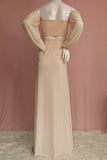 New Champagne Two-piece Strapless Maternity Photoshoot Dress