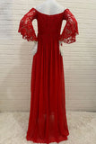Chiffon Lace Maternity Dress Puffy Sleeves Pregnancy Gown
