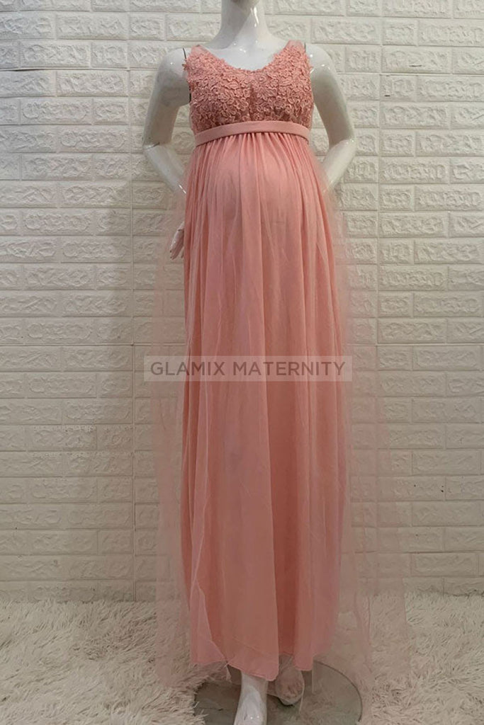 New Lace Sleeveless A-line Maternity Baby Shower Dress New Lace Sleeveless A-line Maternity Baby Shower Dress