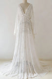 White Vintage Boho Lace See-through Maternity Photoshoot Dress