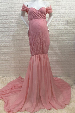 Off-the-shoulder Mermaid Maternity Photoshoot Dress