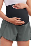 Over Belly Athletic Workout Casual Running Maternity Shorts