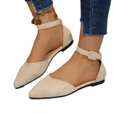 Plus Size Pointed Toe Flats Suede Women Shoes
