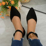 Plus Size Pointed Toe Flats Suede Women Shoes