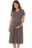 Plus-size Postpartum Striped Maternity Nursing Dress