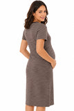 Plus-size Postpartum Striped Maternity Nursing Dress