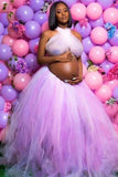 Sexy Halter Two-piece Tulle Maternity Baby Shower Gown