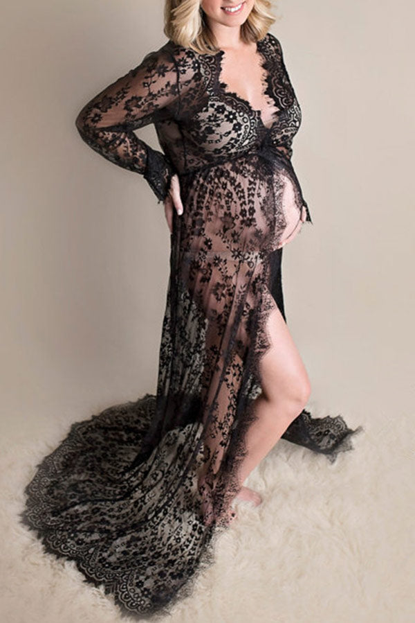 Sexy Lace See-through Maternity Baby Shower Dress Sexy Lace See-through Maternity Baby Shower Dress