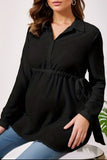 Soft Buttoned Pregnancy Shirt Maternity Top