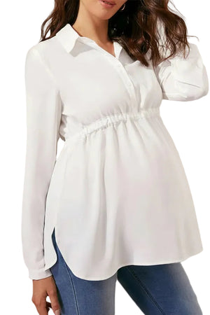 Soft Buttoned Pregnancy Shirt Maternity Top